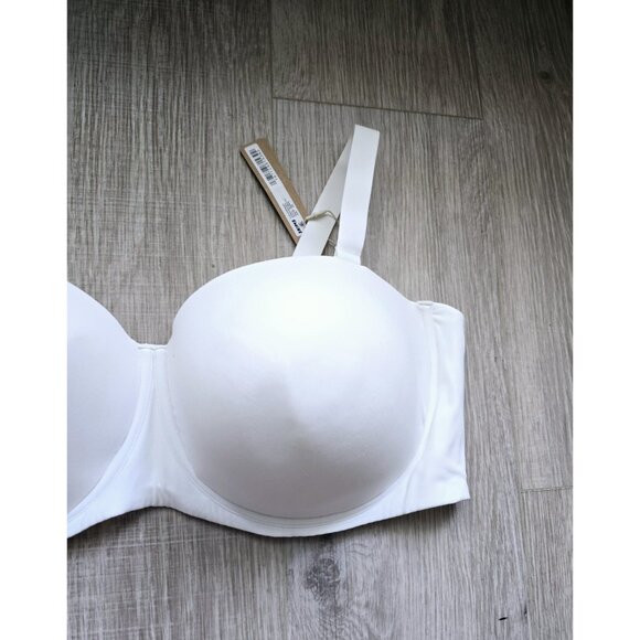 Skims Fits Everybody White Marble Underwire Lined Strapless Convertible Bra 46D - Picture 2 of 11